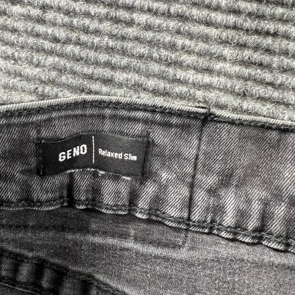 True Religion Geno Slim Fit Jeans Mens 36x33 Gray Faded Denim Horseshoe Stitch